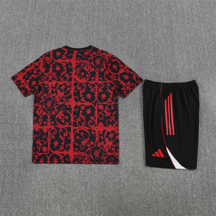 25/26 Liverpool kids Short sleeve training suit black red