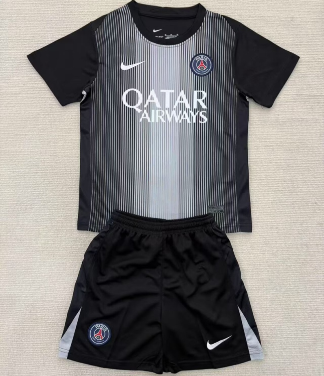 25/26 PSG Paris goalkeeper kids kit black