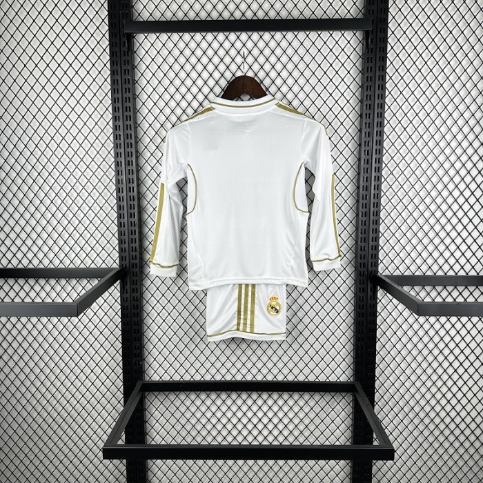 Retro 11/12 Real Madrid home kids kit long sleeves