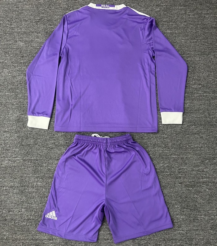 Retro 16/17 Real Madrid Away kids kit long sleeves