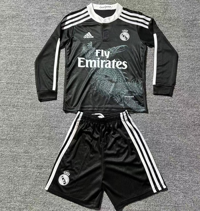 Retro 14/15 Real Madrid Away kids kit long sleeves