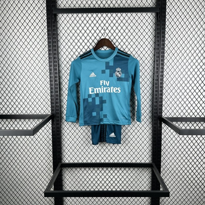 Retro 17/18 Real Madrid third kids kit long sleeves