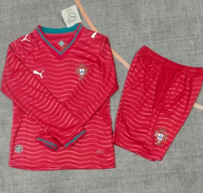 25/26 Portugal home kids kit long sleeves