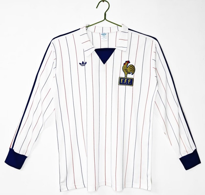 Retro 80/82 France Away Long sleeve football jersey