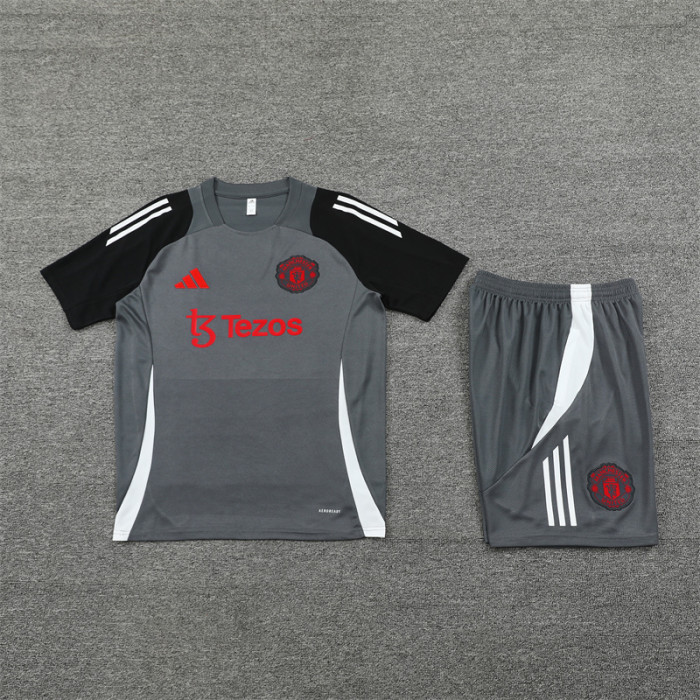 24/25 Manchester United kids Short sleeve dark grey training suit