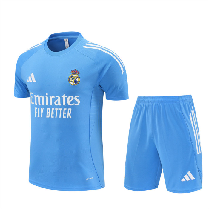 25/26 Real Madrid kids Short sleeve training suit blue