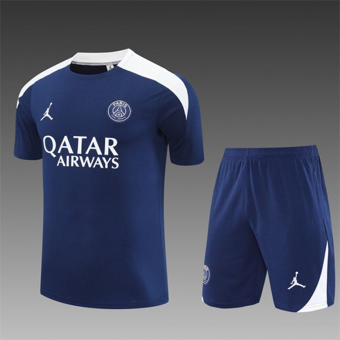 25/26 PSG Jordan kids short sleeved training suit royal blue