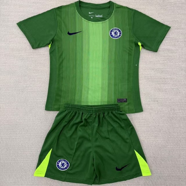 25/26 Chelsea green goalkeeper kids kit