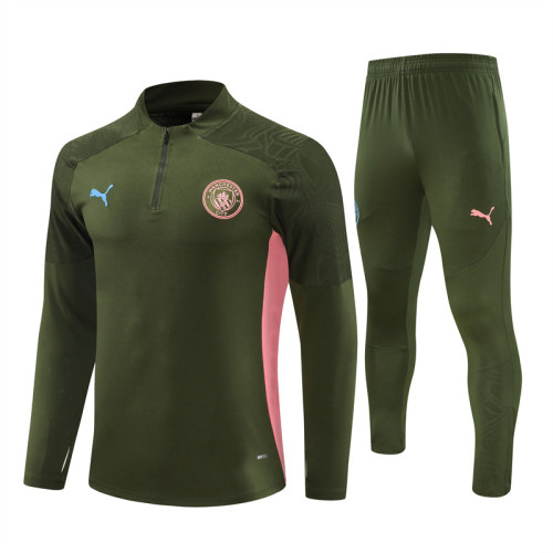 24/25 Manchester city kids training suit Military Green