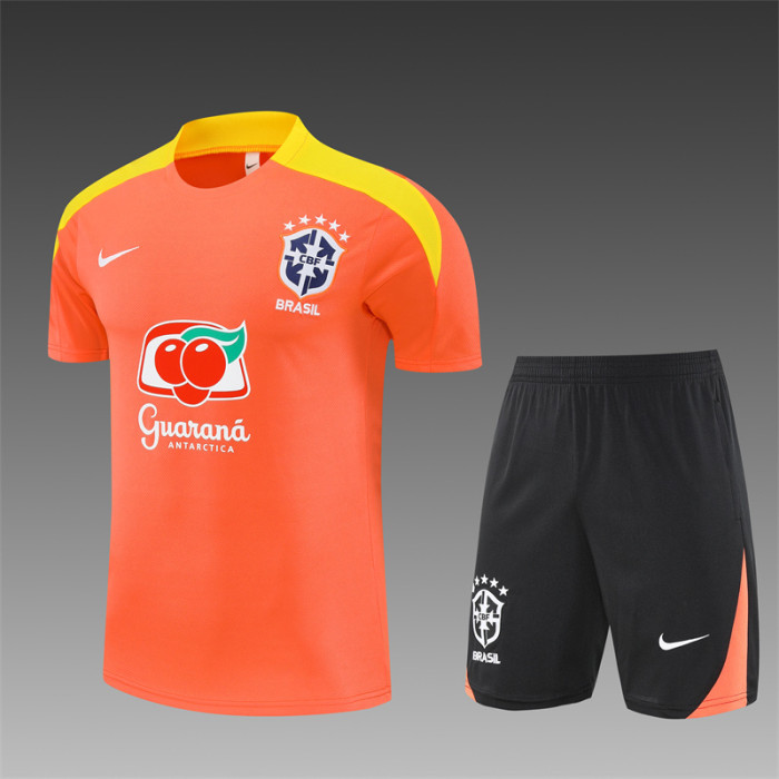 25/26 Brazil Short sleeve Adult training suit orange