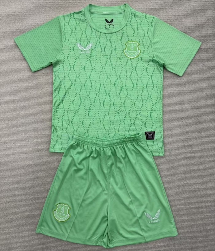 25/26 Everton goalkeeper kids kit