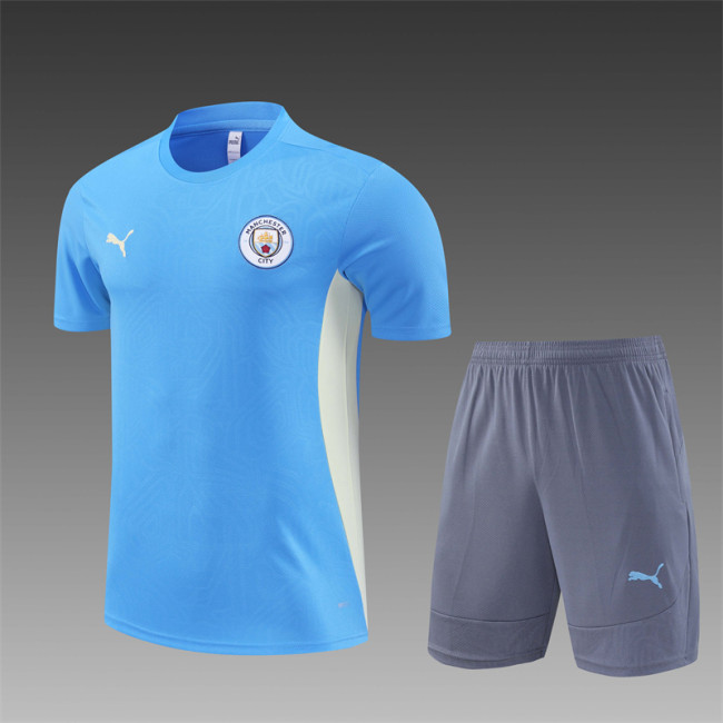 24/25 Manchester City Short sleeve training suit Light Blue