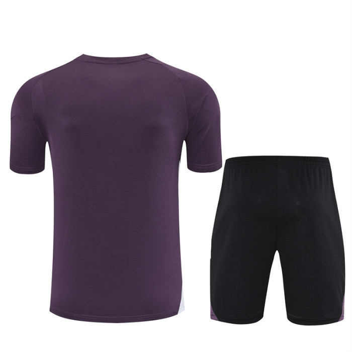 25/26 Manchester United Short sleeve training suit Purple;