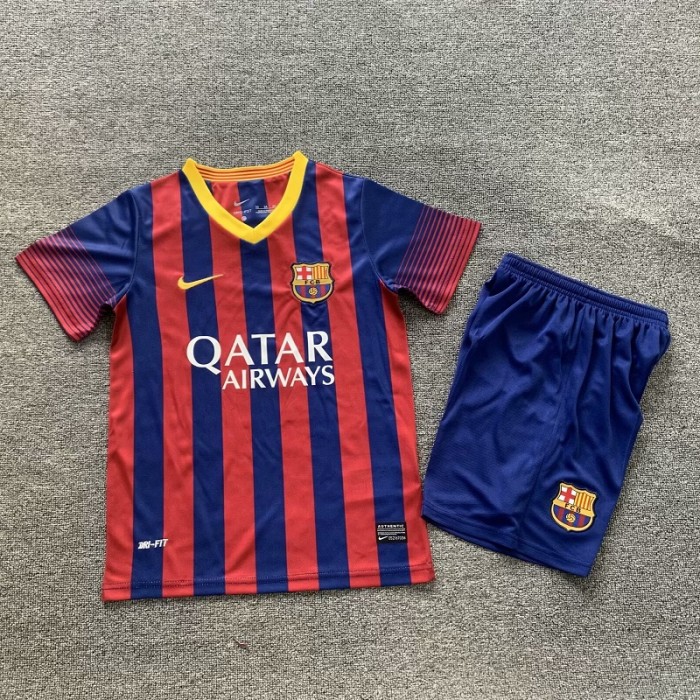 Retro 13/14 Barcelona home kids kit with sock