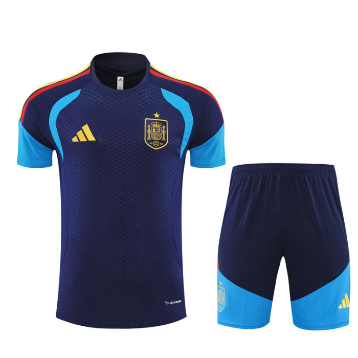 26/27 Spain short -sleeved training suit royal blue