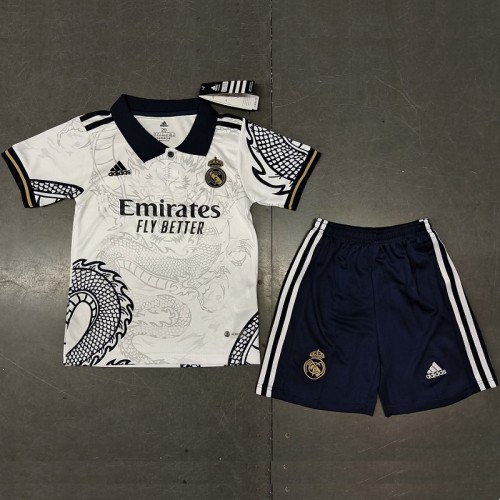 23/24 Real Madrid kids kit with socks Dragon pattern white