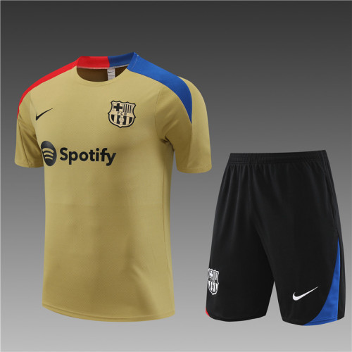 24/25 Barcelona kids Short sleeve golden training suit