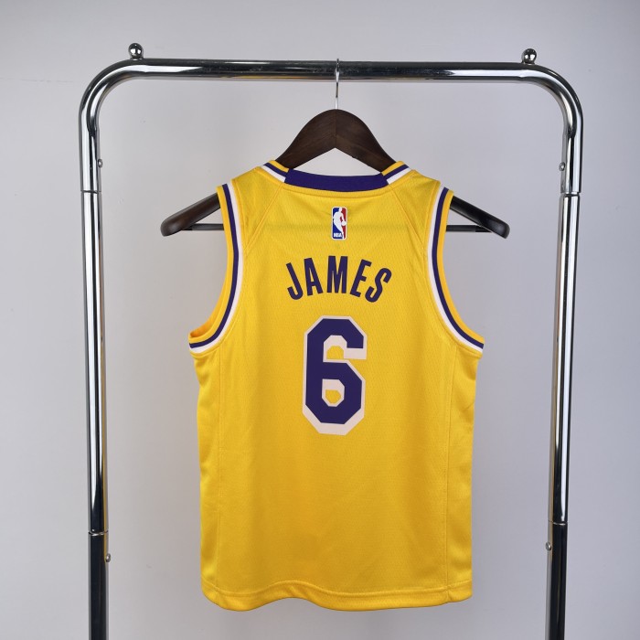 NBA Lakers #6 JAMES kids Basketball Jersey yellow