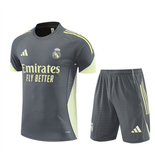 25/26 Real Madrid Short sleeve Adult training suit dark grey