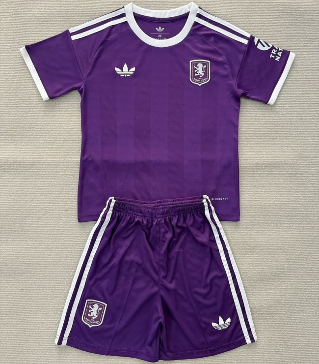 25/26 Aston Villa Purple goalkeeper kids kit