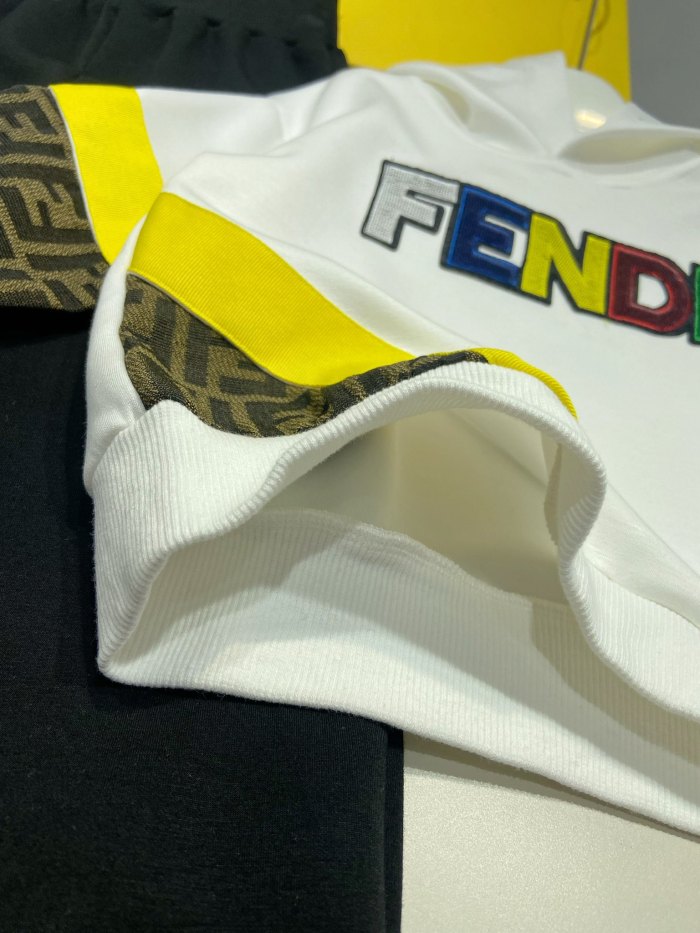 FENDI Kids white hoodie with pants