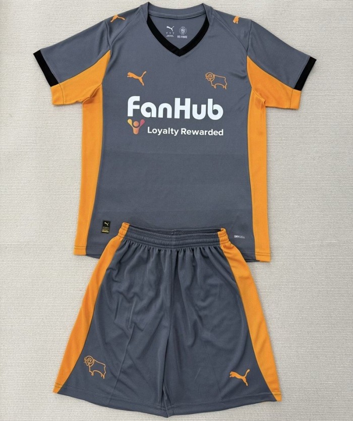 25/26 Derby County away kids kit