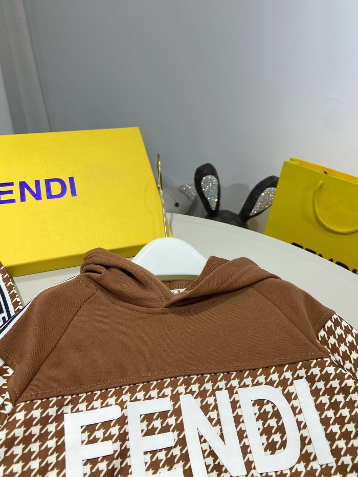FENDI Kids brown hoodie with pants