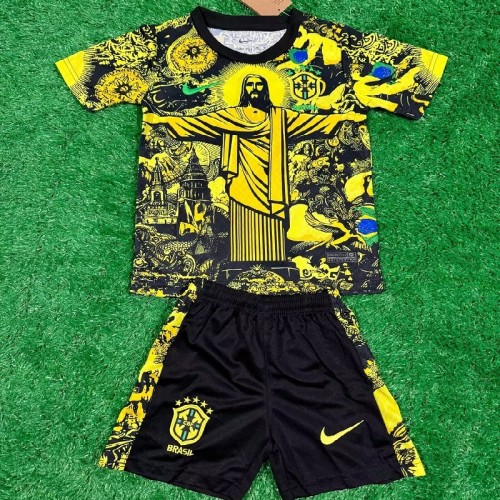 24/25 Brazil Jesus yellow kids kit