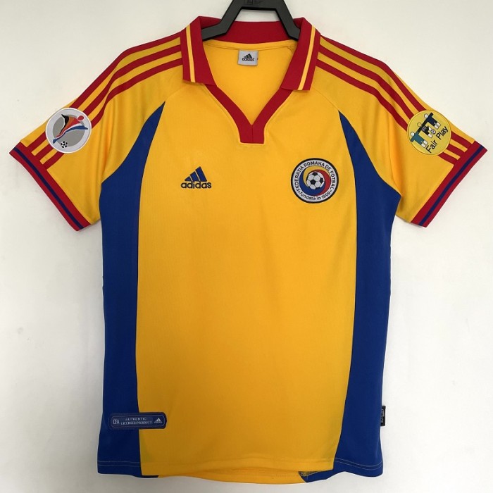 Retro 2000 Romania home football jersey