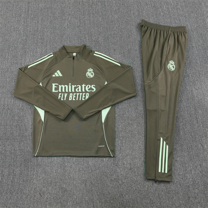 25/26 Real Madrid Kids training suit dark green