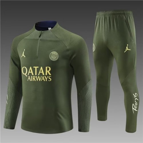 23/24 PSG Jordan Army green kids training suit
