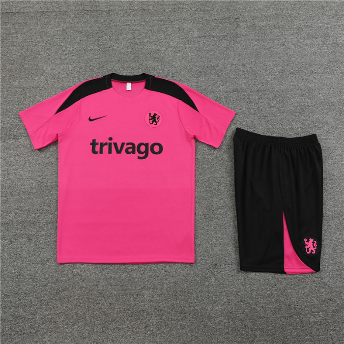 24/25 Chelsea short -sleeved pink training suit