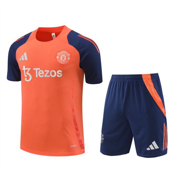 24/25 Manchester United kids Short sleeve orange training suit