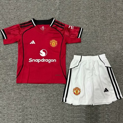 25/26 Manchester United home kids kit