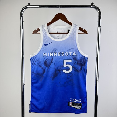 24 NBA Timberwolves City Edition #5 Edwards Basketball Jersey