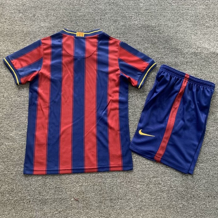 Retro 09/10 Barcelona home kids kit