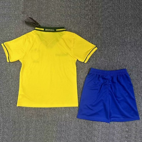 Retro 1994 Brazil home kids kit with sock