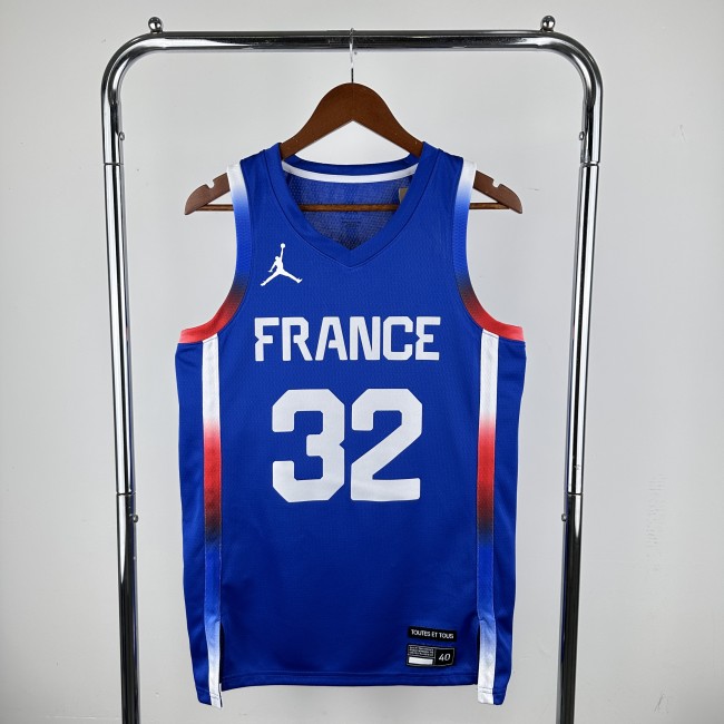 24 Olympic Games France #32 WEMBANYAMA Basketball Jersey