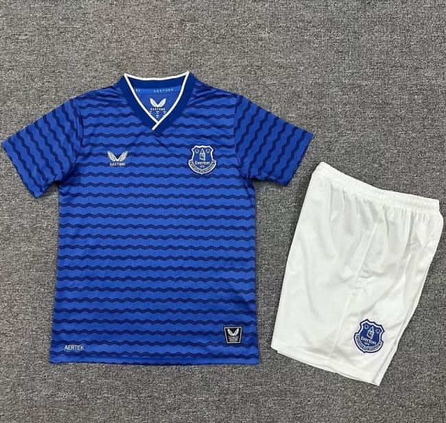 25/26 Everton home kids kit