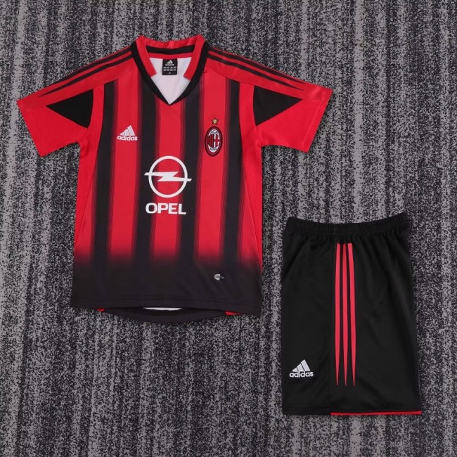 Retro 04/05 AC Milan home kids kit
