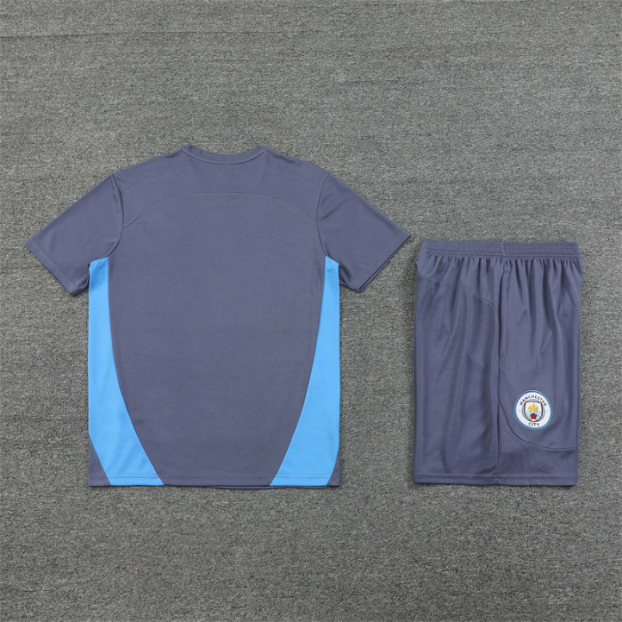 24/25 Manchester City kids Short sleeve training suit dark grey
