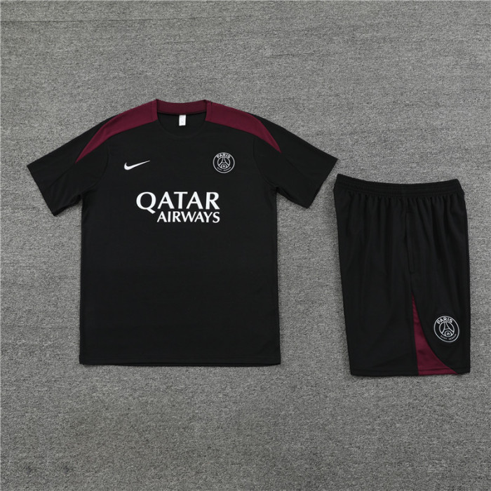 24/25 PSG Paris short -sleeved black training suit