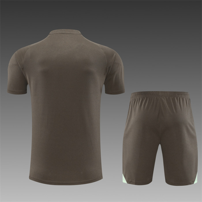 25/26 Real Madrid Short sleeve Adult training suit dark green