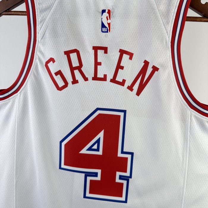 24 NBA Rockets City Edition #4 Green Basketball Jersey