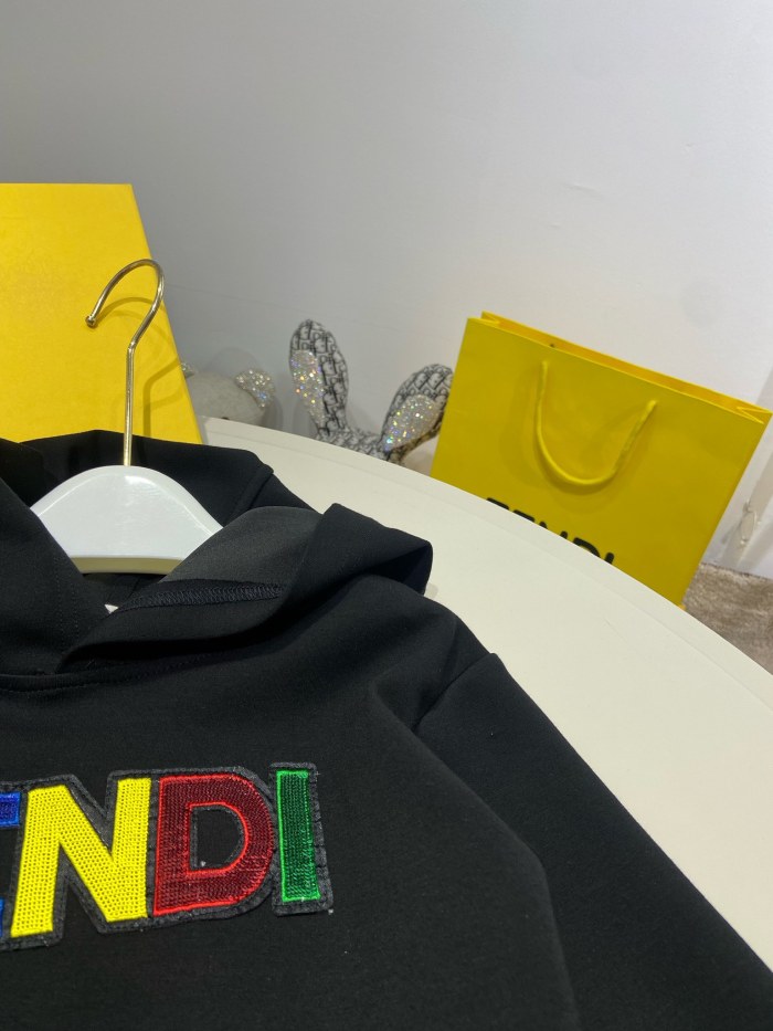 FENDI Kids black hoodie with pants