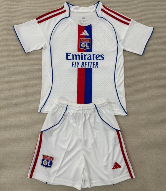 25/26 Olympique Lyonnais home kids kit