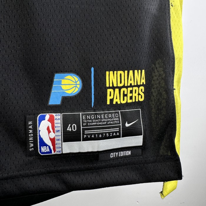 24 NBA Pacers City Edition #0 Halliburton Basketball Jersey