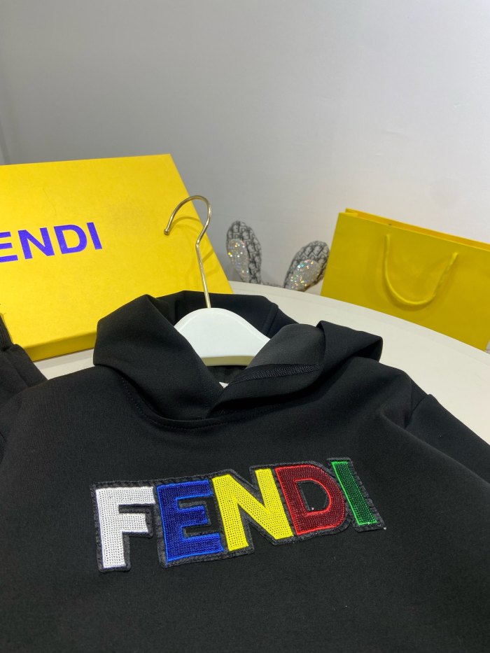 FENDI Kids black hoodie with pants