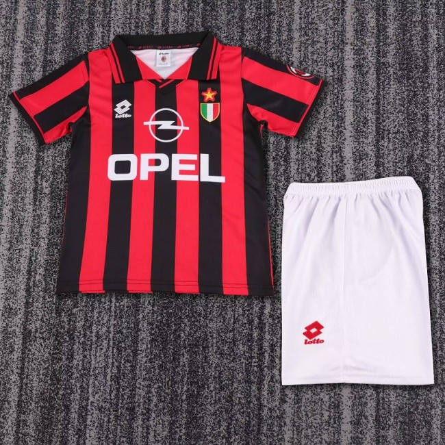 Retro 96/97 AC Milan home kids kit