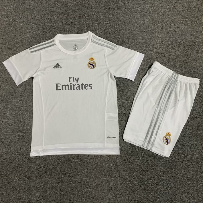 15/16 Retro Real Madrid home kids kit